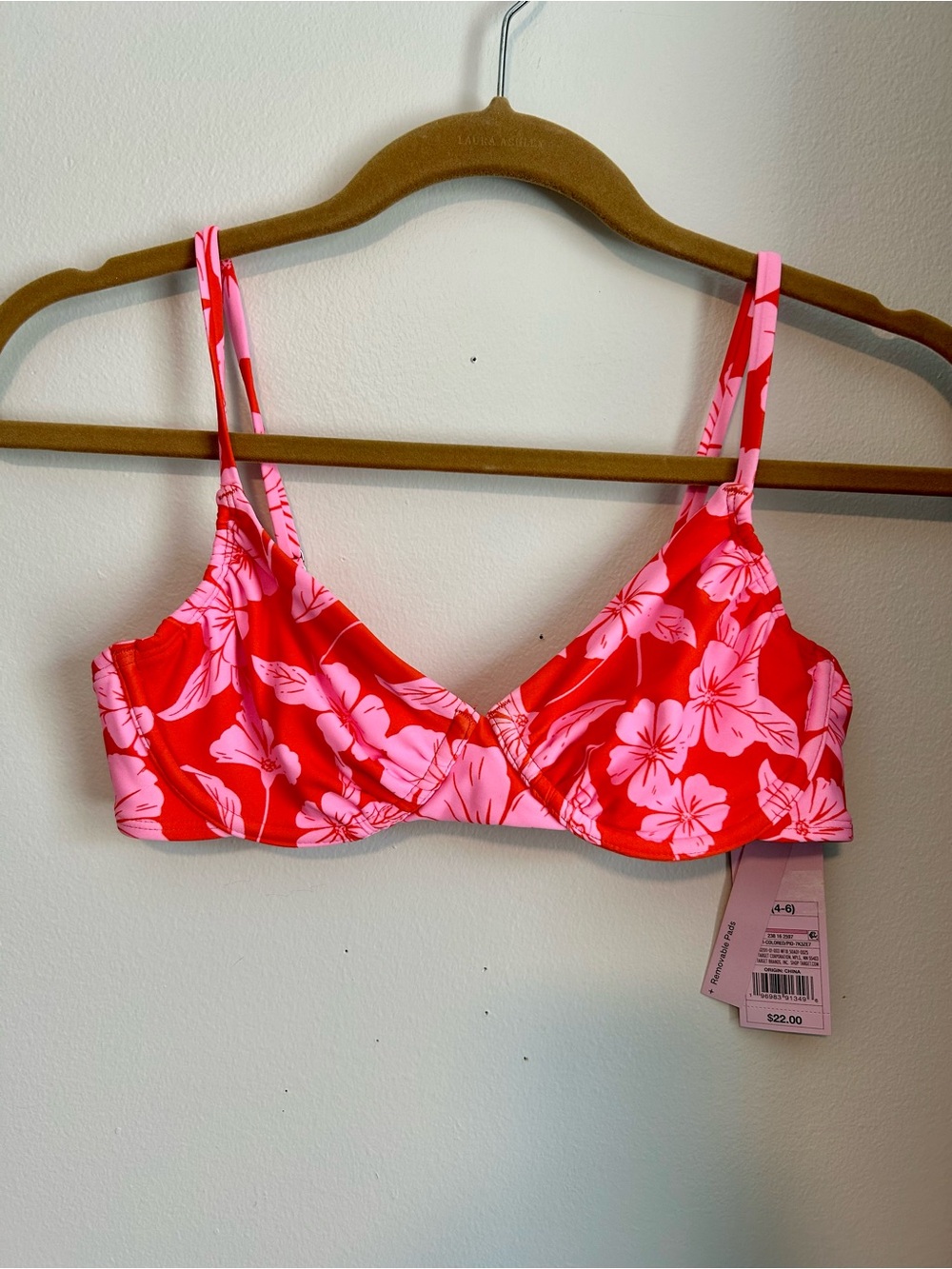 Wild fable. Floral Orange & Pink Bikini Top - Women's Swim